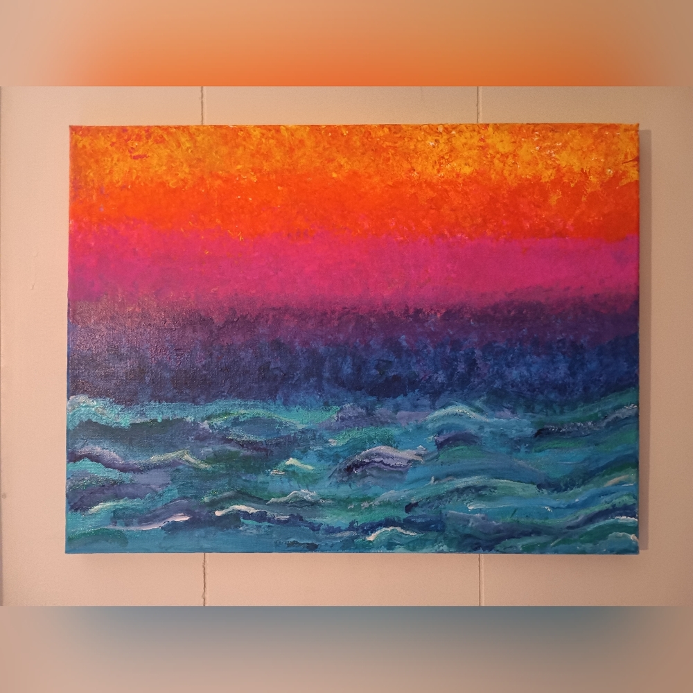 Original Hand Painted Sunset Wall Art